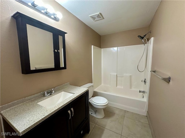 1434 Alhambra Dr, Fort Myers, FL 33901 - bathroom featuring tile patterned floors, toilet, visible vents, shower / bath combination, and vanity