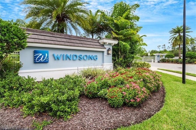 view of community sign