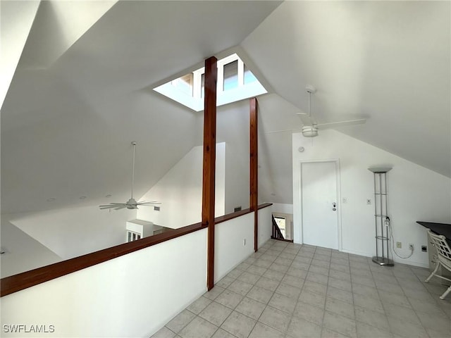 484 Gulf Bend Dr, Captiva, FL 33924 - bonus room featuring lofted ceiling with skylight and ceiling fan