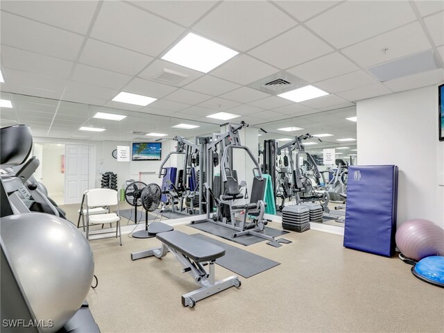 1070 S Collier Blvd Unit 507, Marco Island, FL 34145 - workout area featuring visible vents and a paneled ceiling