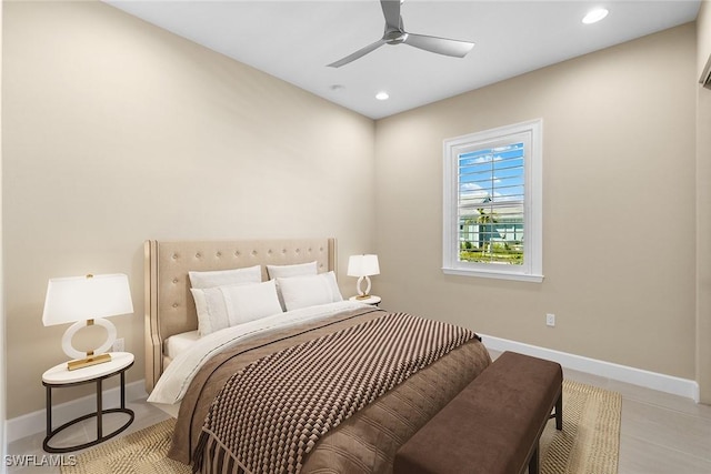7282 Saona Ct, Naples, FL 34113 - bedroom featuring baseboards, recessed lighting, and ceiling fan
