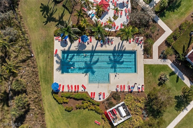 7282 Saona Ct, Naples, FL 34113 - drone / aerial view of a pool area