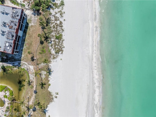 2445 W Gulf Dr Unit 21E, Sanibel, FL 33957 - bird's eye view featuring a water view and a beach view