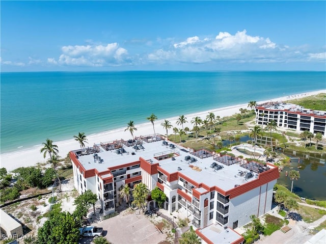 2445 W Gulf Dr Unit 21E, Sanibel, FL 33957 - aerial view featuring a water view and a view of the beach