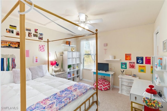 13570 San Georgio Dr, Estero, FL 33928 - bedroom with baseboards, carpet flooring, and a ceiling fan