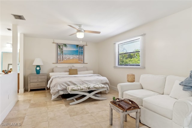 6024 Perthshire Ln, Fort Myers, FL 33908 - bedroom with visible vents, baseboards, and a ceiling fan