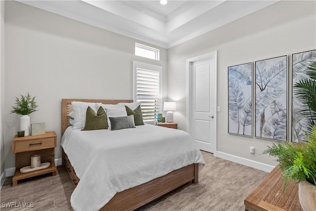 9328 Tulipano Ter, Naples, FL 34119 - bedroom with crown molding, a raised ceiling, and recessed lighting