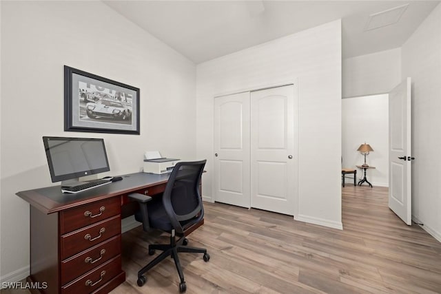 6667 Estero Bay Dr, Fort Myers, FL 33908 - office with baseboards, visible vents, and light wood-style flooring