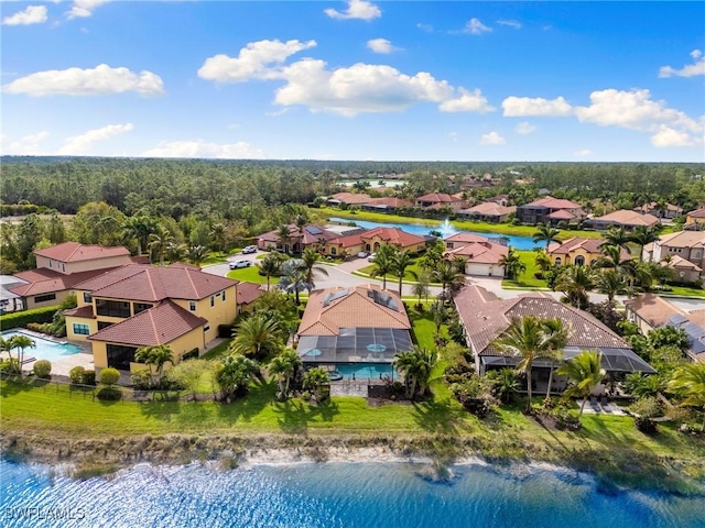 1621 Songbird Ct, Naples, FL 34120 - aerial view of residential area with a pool and a large body of water