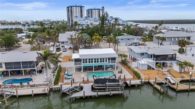 360 Bayland Rd, Fort Myers Beach, FL 33931 - birds eye view of property with a water view