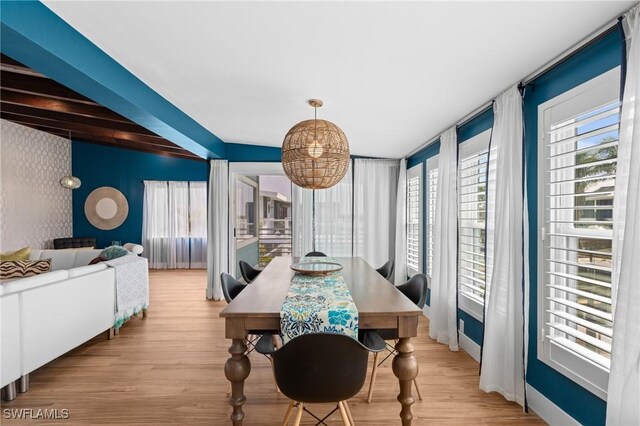 360 Bayland Rd, Fort Myers Beach, FL 33931 - dining area featuring baseboards and wood finished floors
