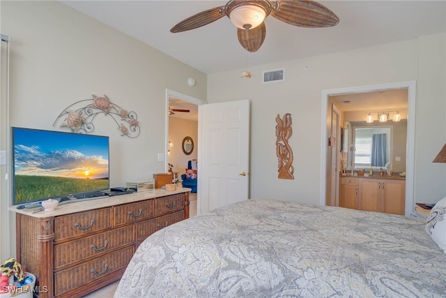 bedroom featuring visible vents