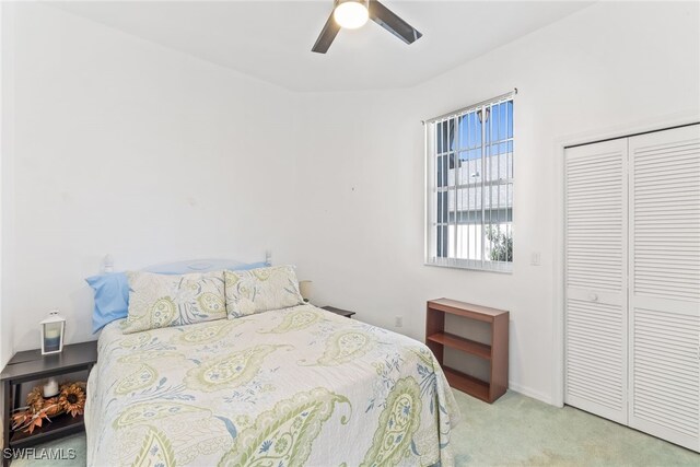 3895 Sabal Springs Blvd, North Fort Myers, FL 33917 - bedroom featuring a closet, a ceiling fan, and carpet