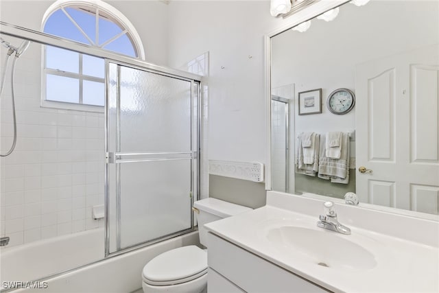 3895 Sabal Springs Blvd, North Fort Myers, FL 33917 - full bath featuring toilet, vanity, and combined bath / shower with glass door