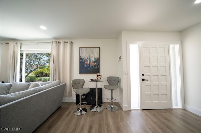 2333 Westwood Rd, North Fort Myers, FL 33917 - entryway with wood finished floors, baseboards, and recessed lighting