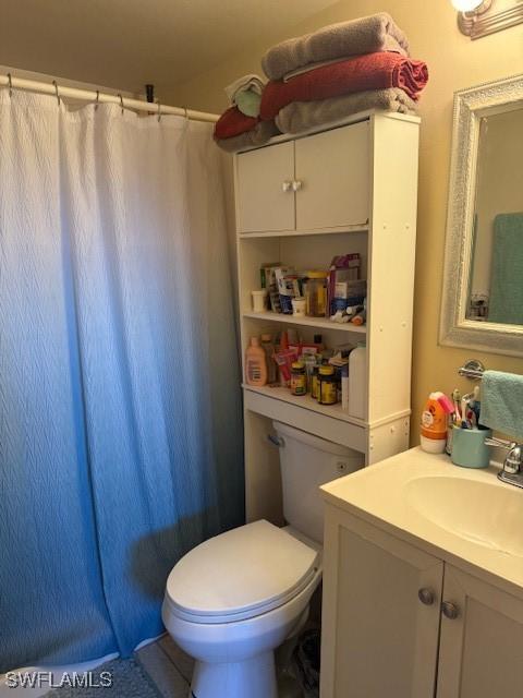 bathroom with toilet and vanity