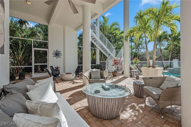 view of patio with outdoor lounge area and outdoor dining area