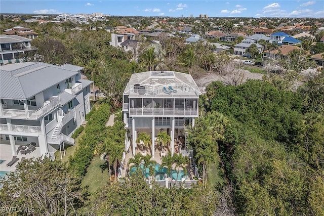 aerial view with a residential view