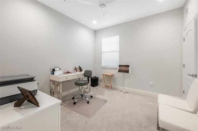 6953 Avalon Cir Unit 1804, Naples, FL 34112 - office area with carpet flooring, baseboards, and recessed lighting