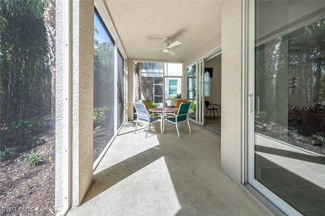 6953 Avalon Cir Unit 1804, Naples, FL 34112 - sunroom with a ceiling fan