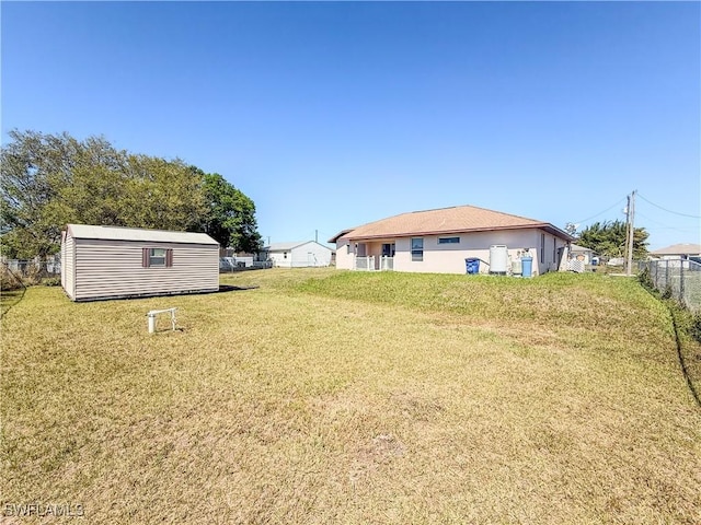 3911 9th St SW, Lehigh Acres, FL 33976 - view of yard with fence, an outbuilding, and a shed