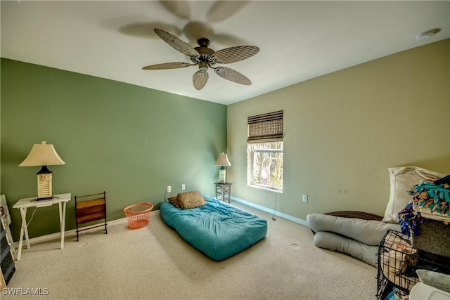 2626 Astwood Ct, Cape Coral, FL 33991 - interior space featuring baseboards, carpet, and a ceiling fan