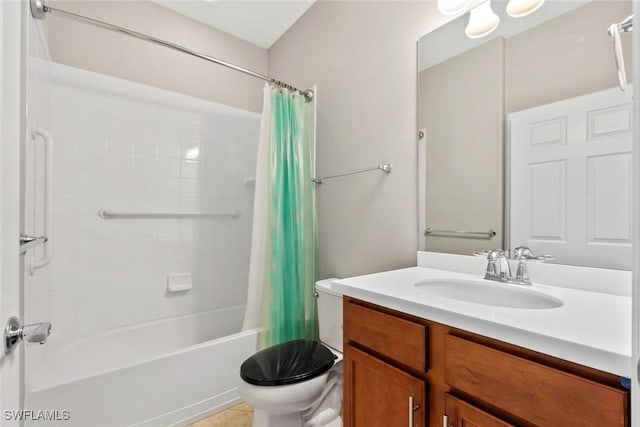 6068 Triumph Ln, Ave Maria, FL 34142 - bathroom with vanity, toilet, and shower / tub combo with curtain