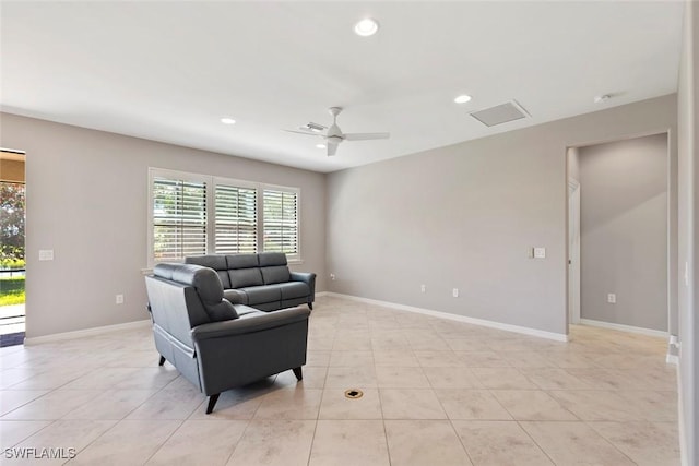 6068 Triumph Ln, Ave Maria, FL 34142 - living area with recessed lighting, baseboards, and ceiling fan