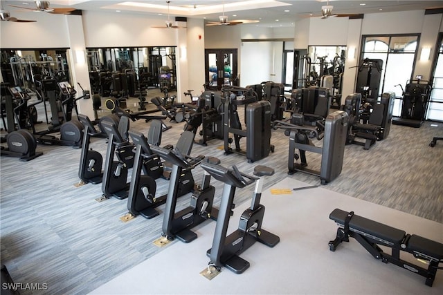 1490 5th Ave S Unit 200B, Naples, FL 34102 - exercise room featuring carpet floors and ceiling fan
