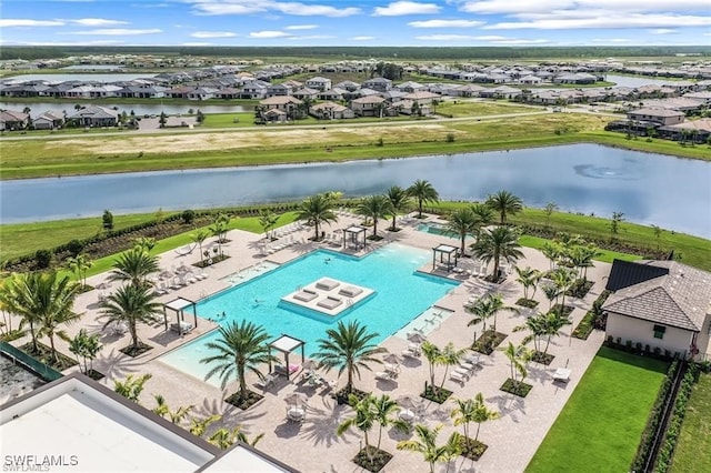 19513 Hinkley Dr, Estero, FL 33928 - birds eye view of property with a water view and a residential view