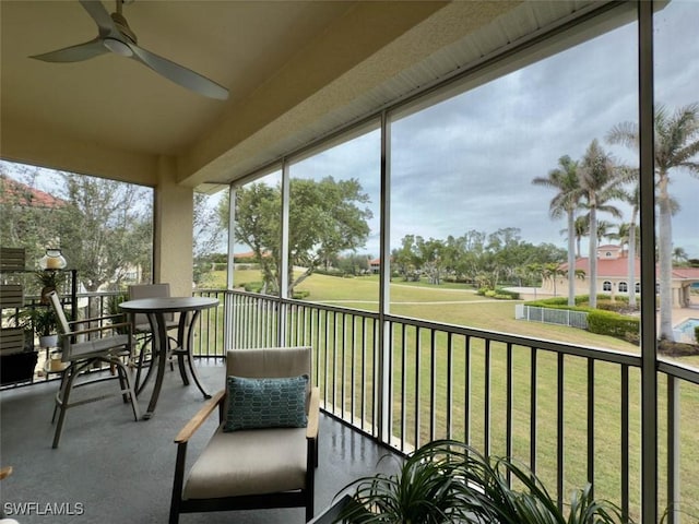 5956 Tarpon Gardens Cir Unit 201, Cape Coral, FL 33914 - sunroom / solarium with ceiling fan