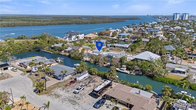 411 Connecticut St, Fort Myers Beach, FL 33931 - aerial perspective of suburban area with a nearby body of water