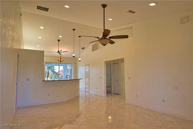 1675 Blue Lake Cir, Punta Gorda, FL 33983 - empty room with recessed lighting, visible vents, and a ceiling fan