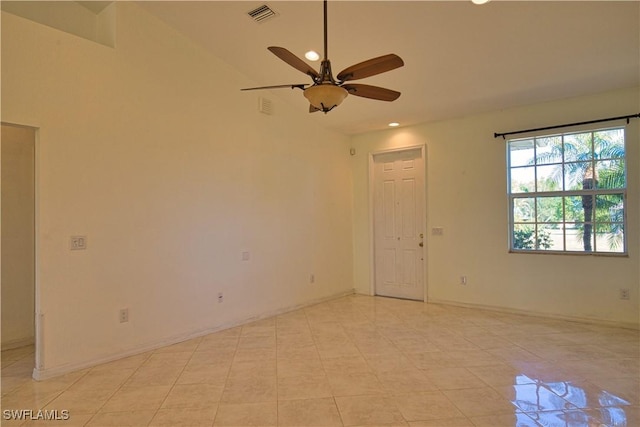 1675 Blue Lake Cir, Punta Gorda, FL 33983 - unfurnished room with visible vents, baseboards, and ceiling fan