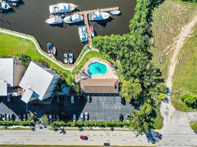 drone / aerial view of a nearby body of water
