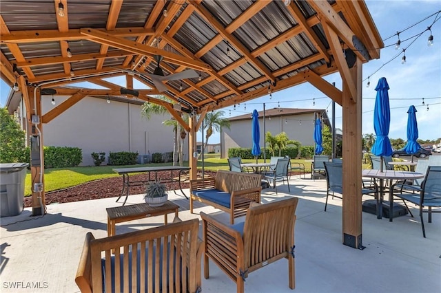 25100 Sandhill Blvd Unit 103, Punta Gorda, FL 33983 - view of patio / terrace with outdoor dining space and a gazebo