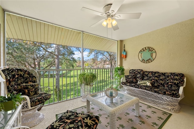 8073 Panther Trl Unit 1403, Naples, FL 34113 - sunroom featuring ceiling fan