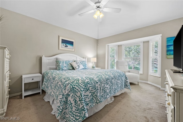 8073 Panther Trl Unit 1403, Naples, FL 34113 - carpeted bedroom with baseboards, lofted ceiling, and ceiling fan