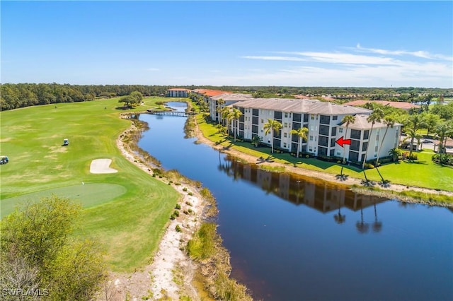 10329 Heritage Bay Blvd Unit 1622, Naples, FL 34120 - bird's eye view of a local golf course, a large body of water, and apartment complex