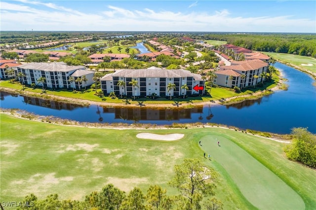 10329 Heritage Bay Blvd Unit 1622, Naples, FL 34120 - drone / aerial view of a local golf course, a nearby body of water, and apartment complex / building