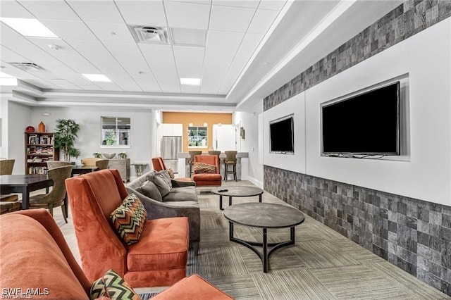 living area with visible vents