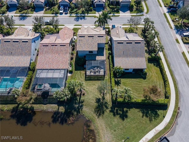bird's eye view with a residential view