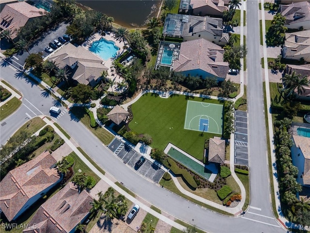 bird's eye view with a residential view