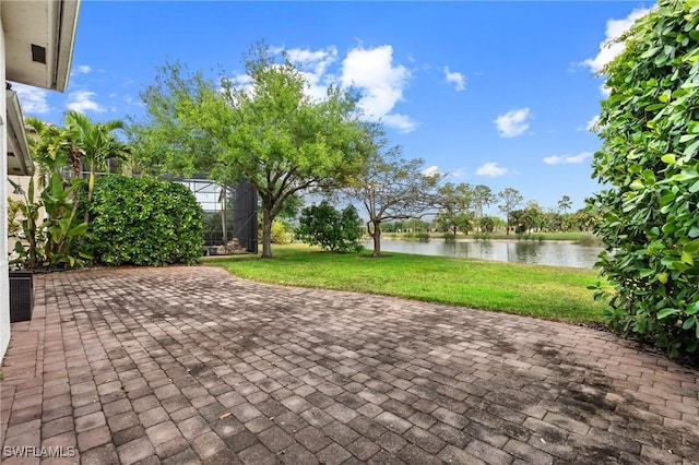 2160 Vardin Pl, Naples, FL 34120 - view of patio with a water view