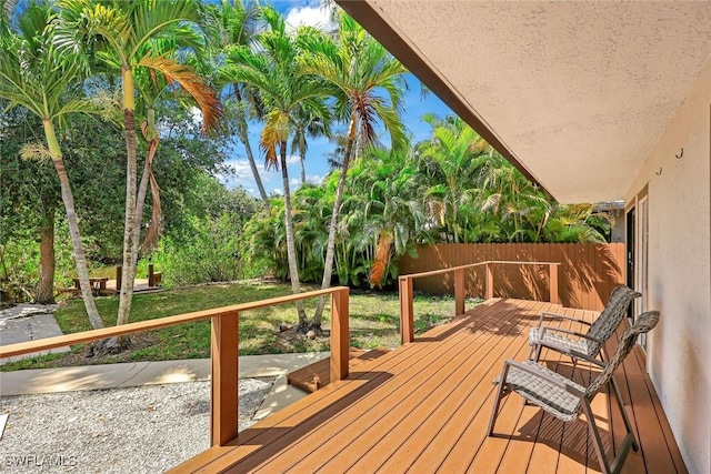 wooden deck with fence