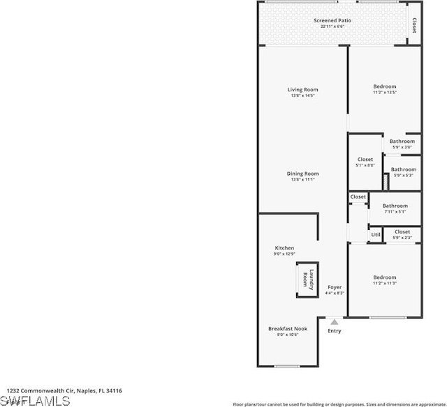 1232 Commonwealth Cir Unit P103, Naples, FL 34116 - floor plan