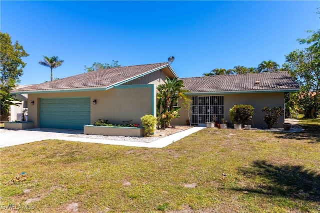 209 Pinehurst Cir, Naples, FL 34113 - single story home with stucco siding, a tile roof, and a garage