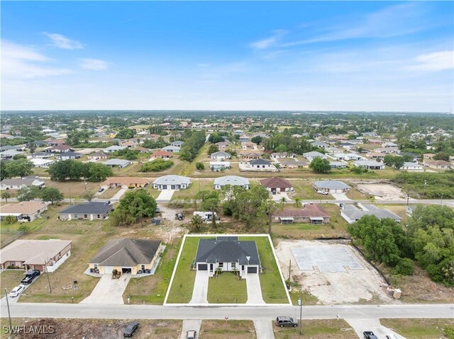 bird's eye view with a residential view