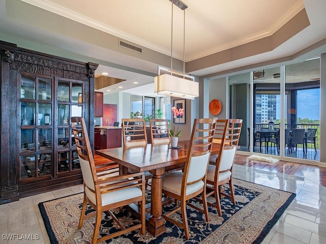 5051 Pelican Colony Blvd Unit 301, Bonita Springs, FL 34134 - dining space with crown molding and visible vents