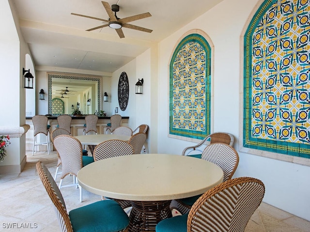 5051 Pelican Colony Blvd Unit 301, Bonita Springs, FL 34134 - dining area featuring ceiling fan